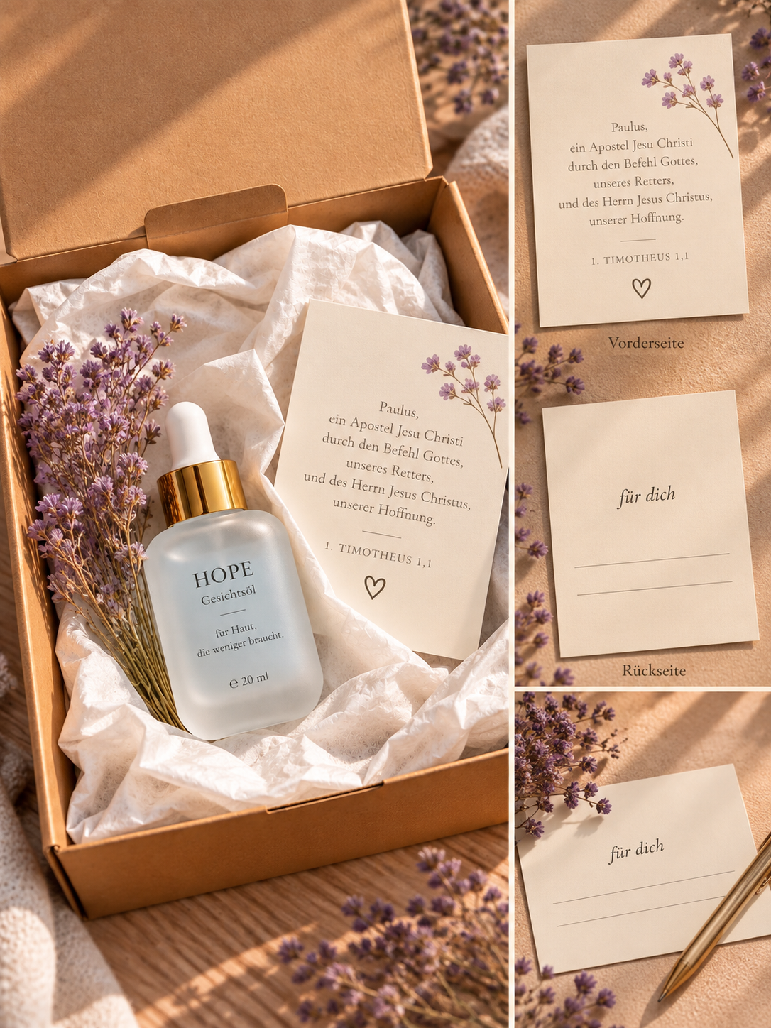 Geschenkbox mit HOPE und Bibelvers-Karte