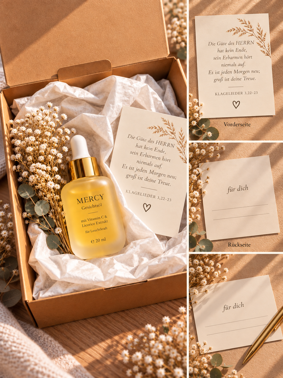 Geschenkbox mit MERCY und Bibelvers-Karte