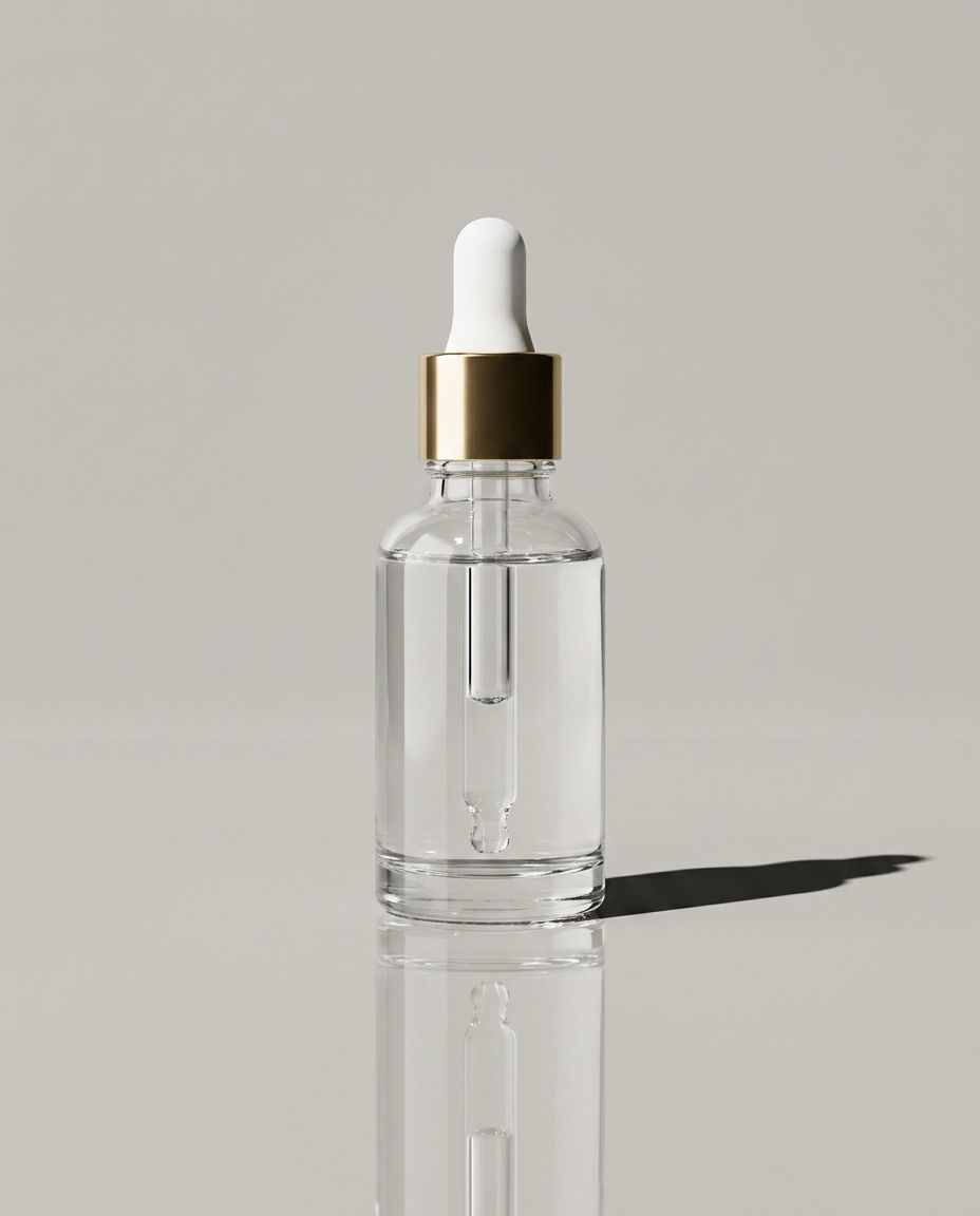 Klares Serum in hellem, ruhigem Licht